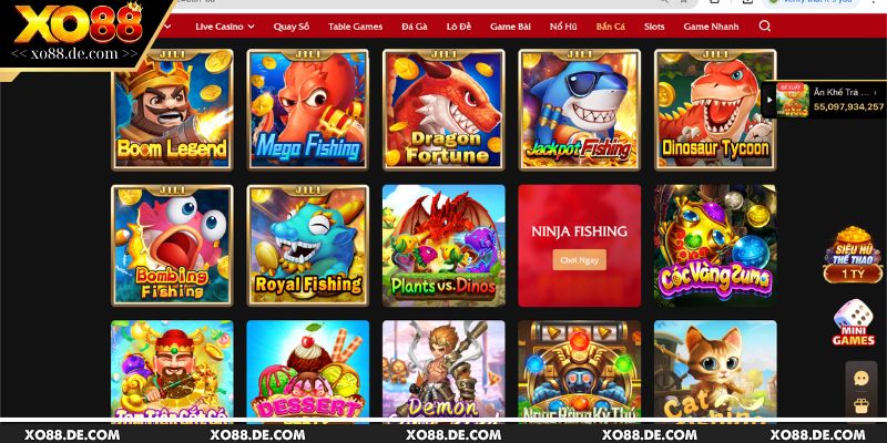 Tổng hợp các tựa game bắn cá XO88 đỉnh cao nhất 2025