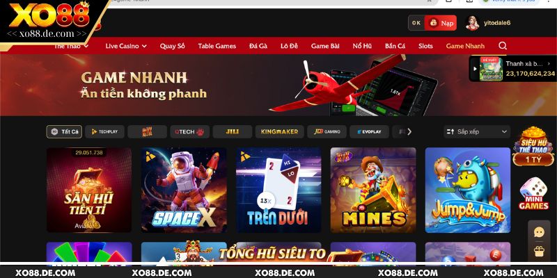 Tổng hợp các tựa game nhanh XO88 nổi bật nhất năm 2025